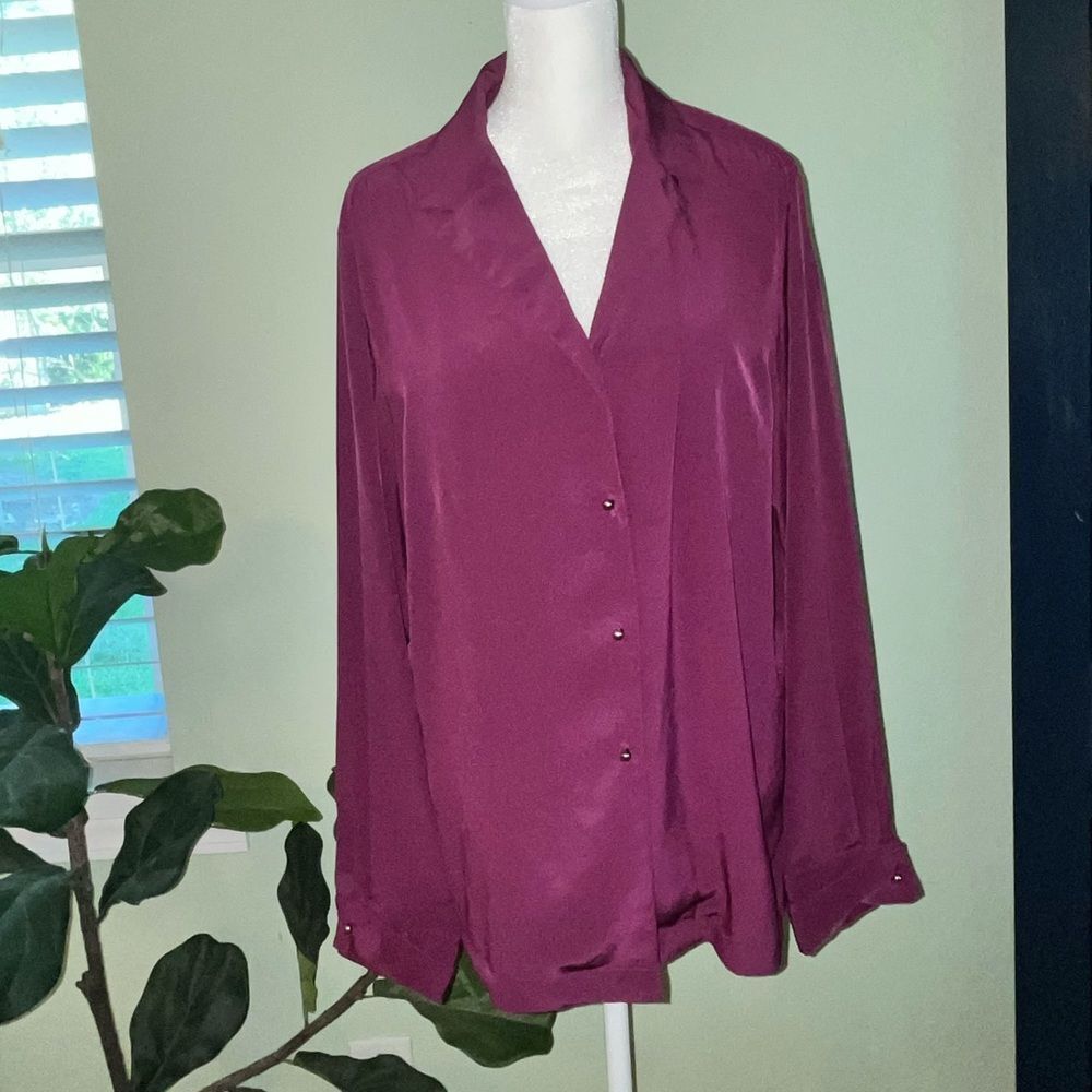 Vintage 80s Halston III French Cuff Secretary Blouse